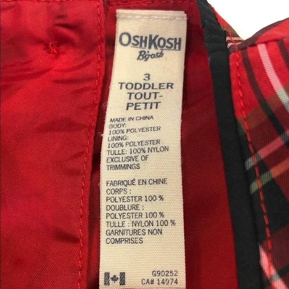 Oshkosh Red Plaid Dress / Iris & Ivy Cardigan – Size 3T - Picture 5 of 11